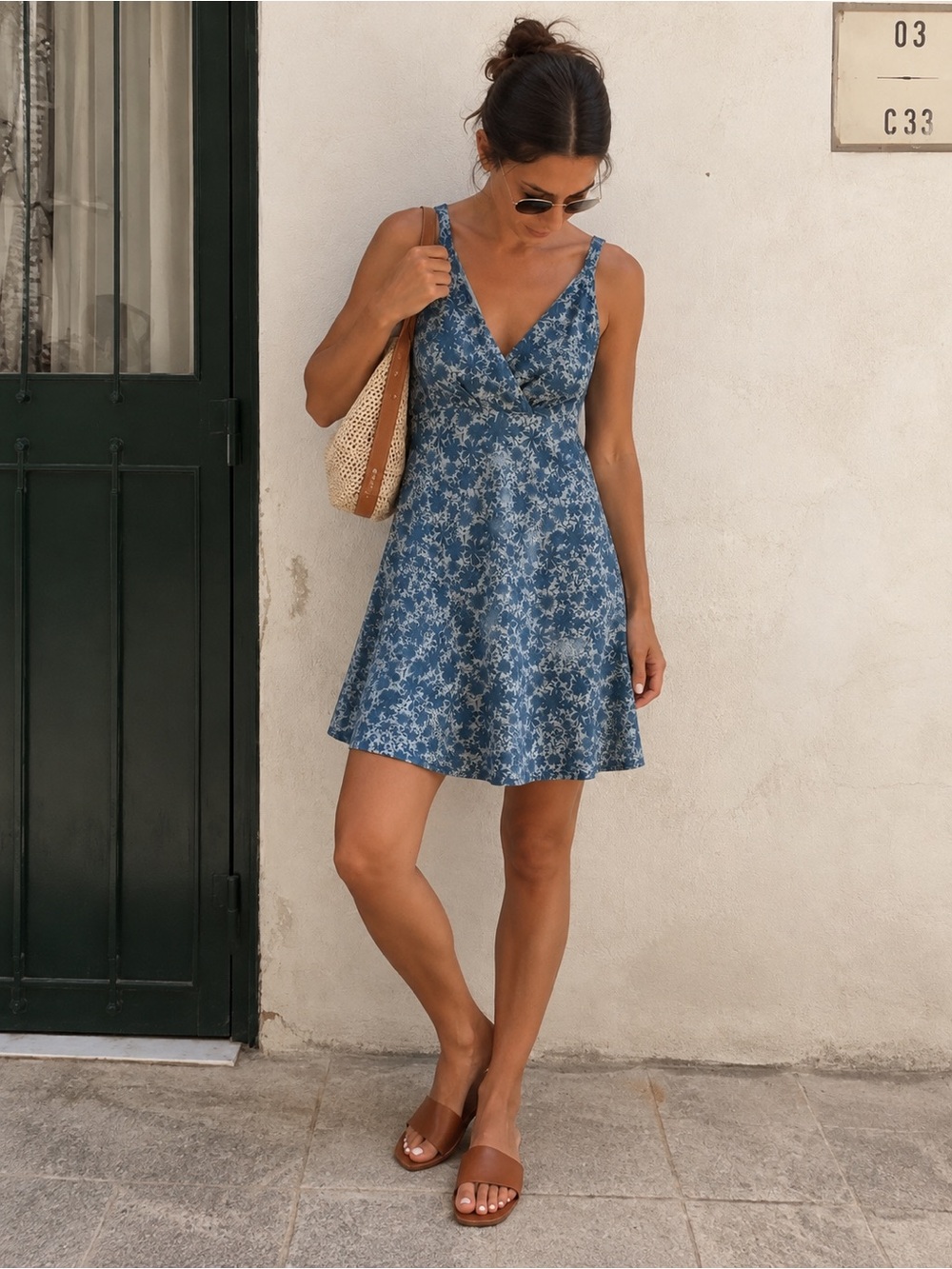 Patagonia Organic Cotton Blue Floral Cross Back Sundress L Cottagecore Boho